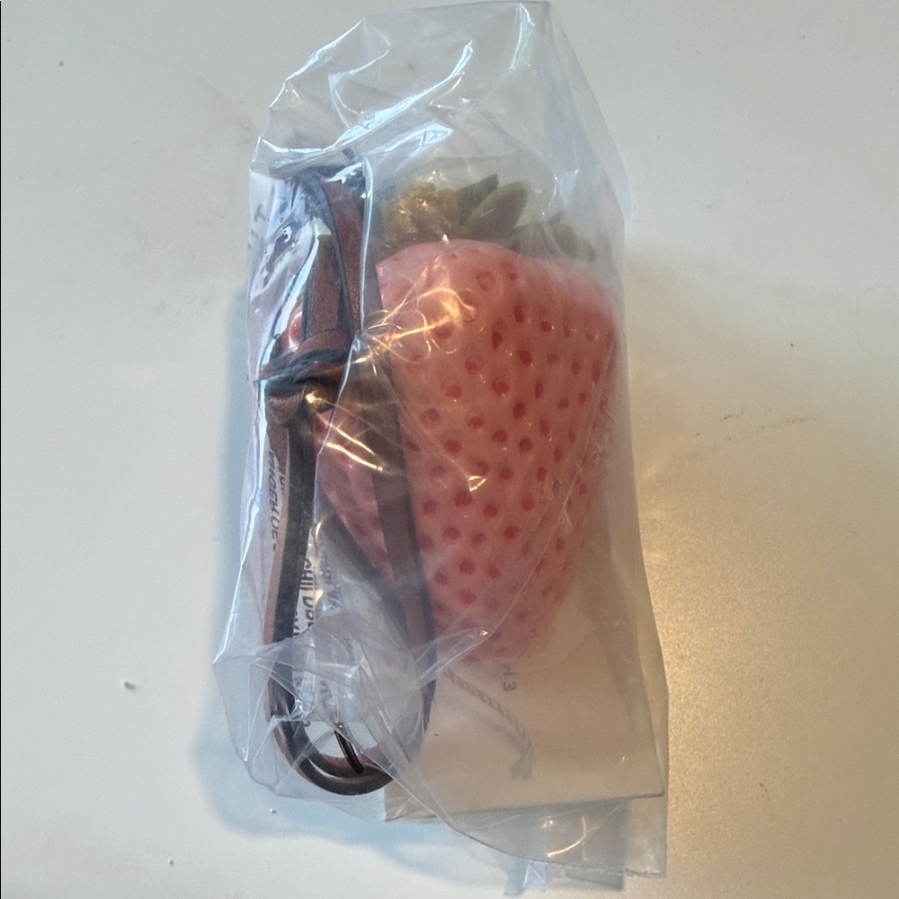 Tory Burch Strawberry-Shaped Pink Bag Charm - Picture 4 of 4